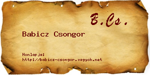 Babicz Csongor névjegykártya