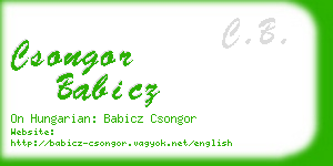 csongor babicz business card